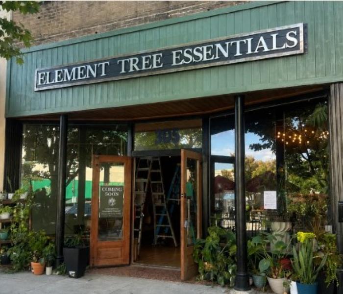 storefront with sign that says element tree essentials