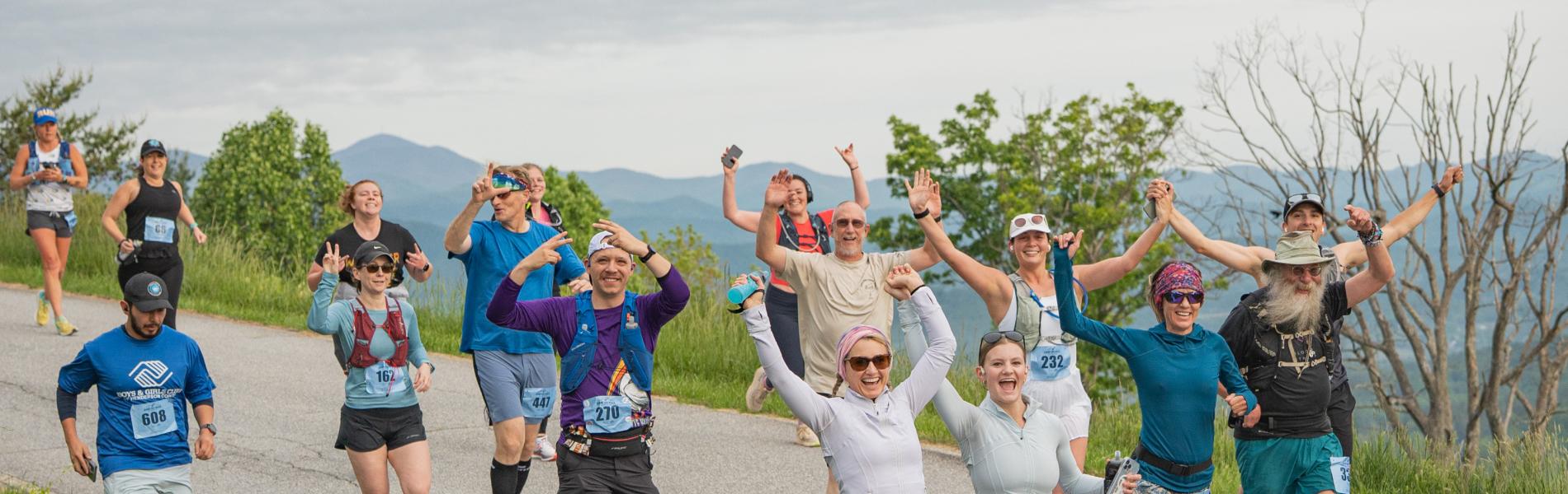 runners celebrating at the event