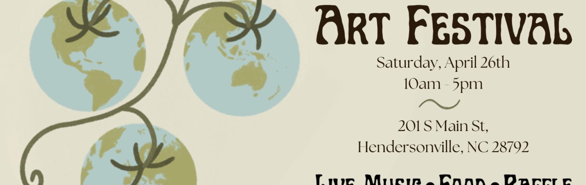 earth day art festival image flyer for april 26