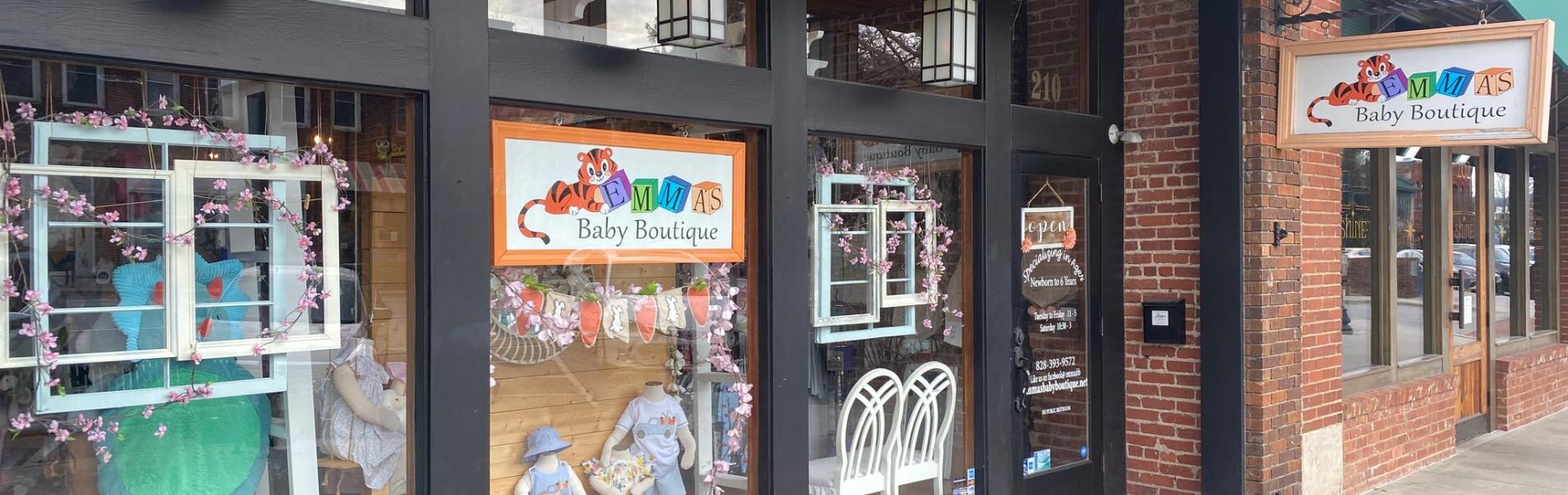 front window of emma's baby boutique