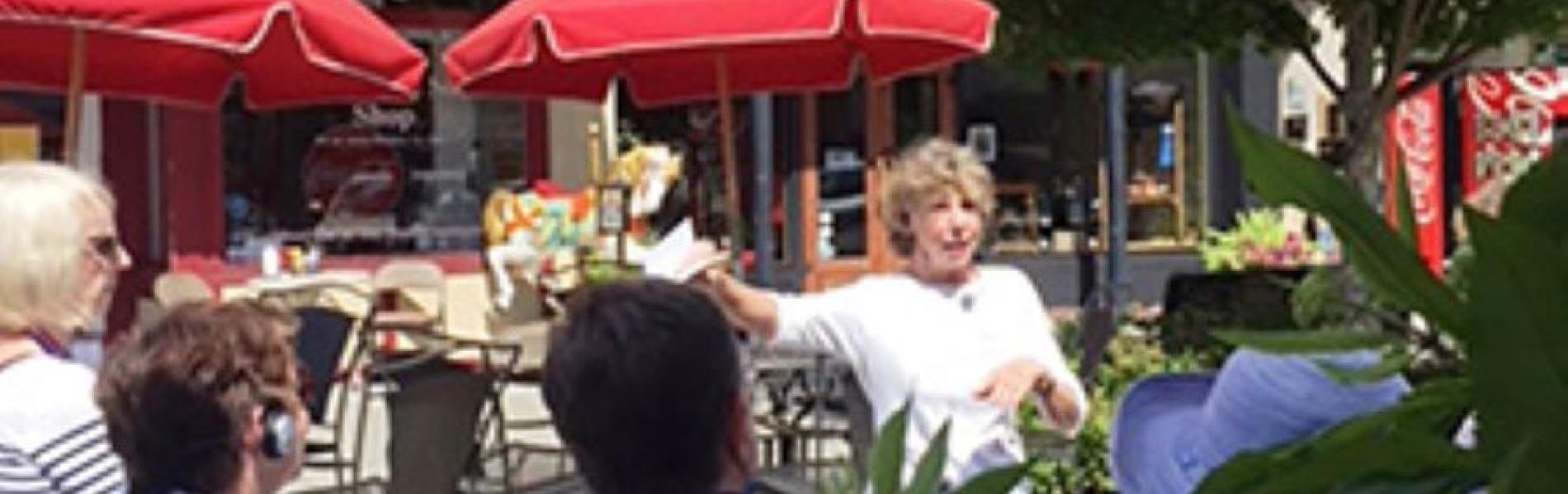 Mary Jo on the walking Tour
