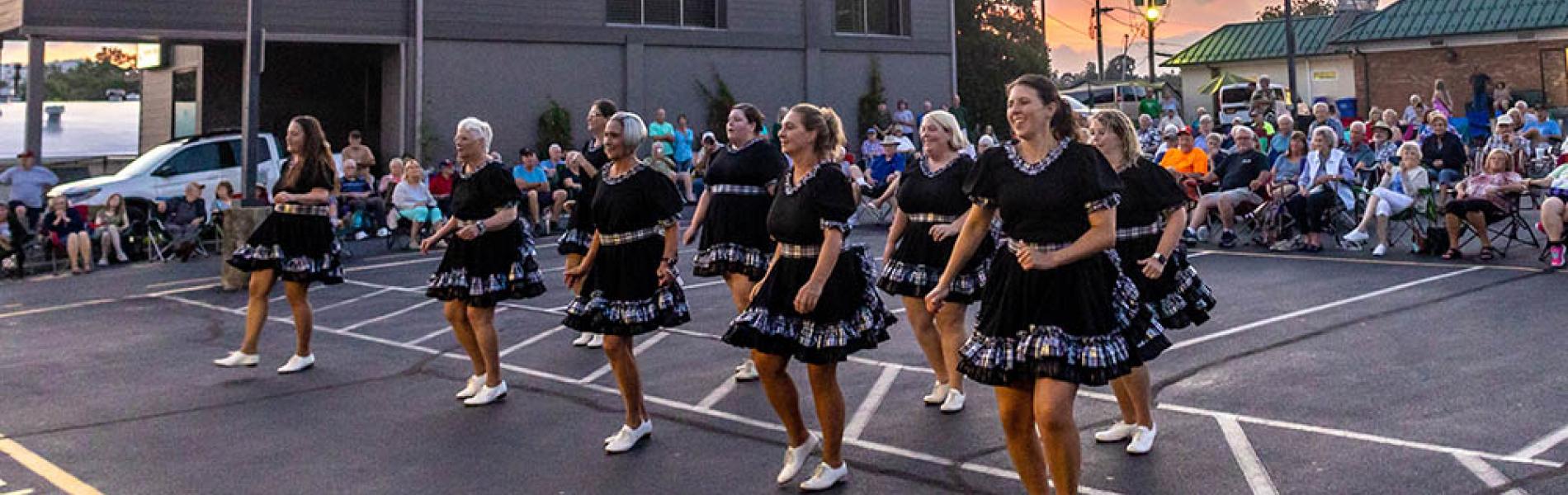 Dancers dancing at the Saturday Hendersonville Street Dance