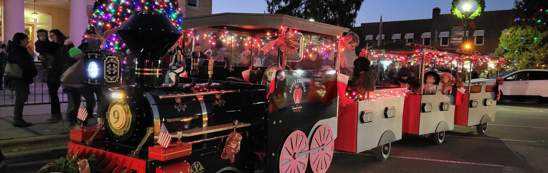 christmas train on main street