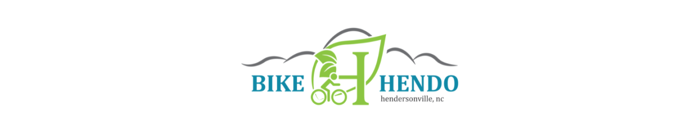 Logo with a green H, leaf, and bicycle for the Bike Hendo bicycle plan