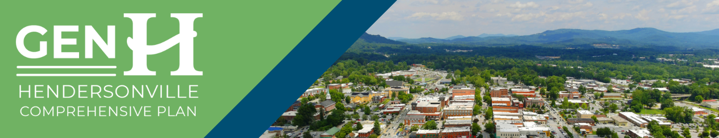 aerial of Hendersonville skyline and mountains