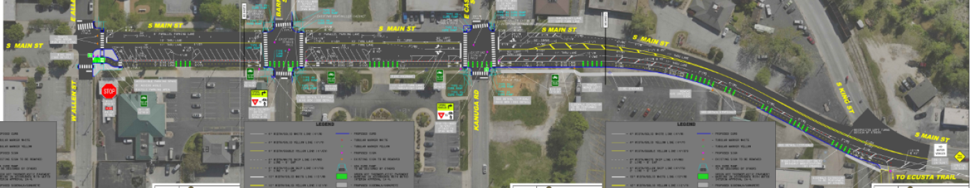 Pavement striping plan for south main street