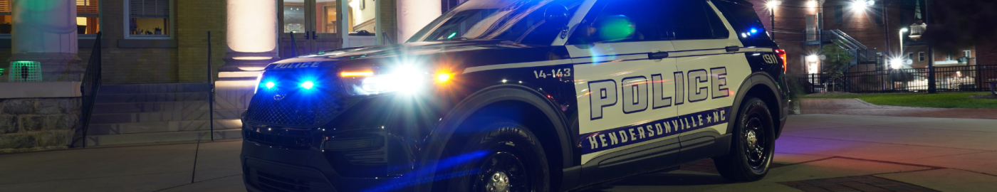Hendersonville Police car with blue lights