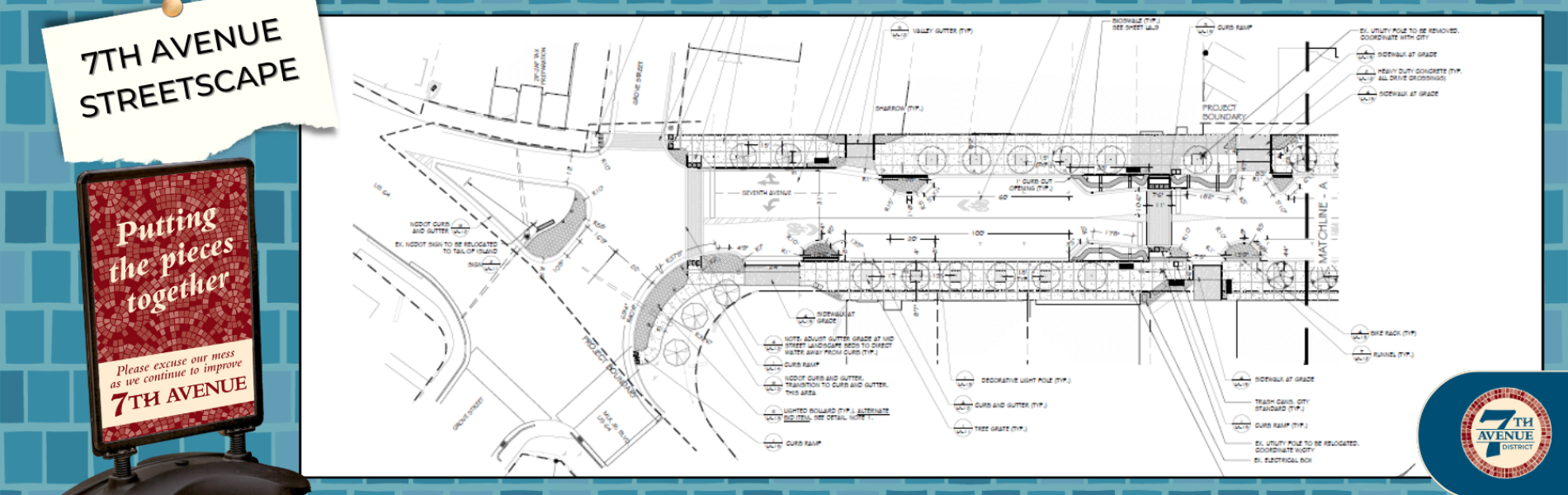 image of the 7th avenue streetscape site plan
