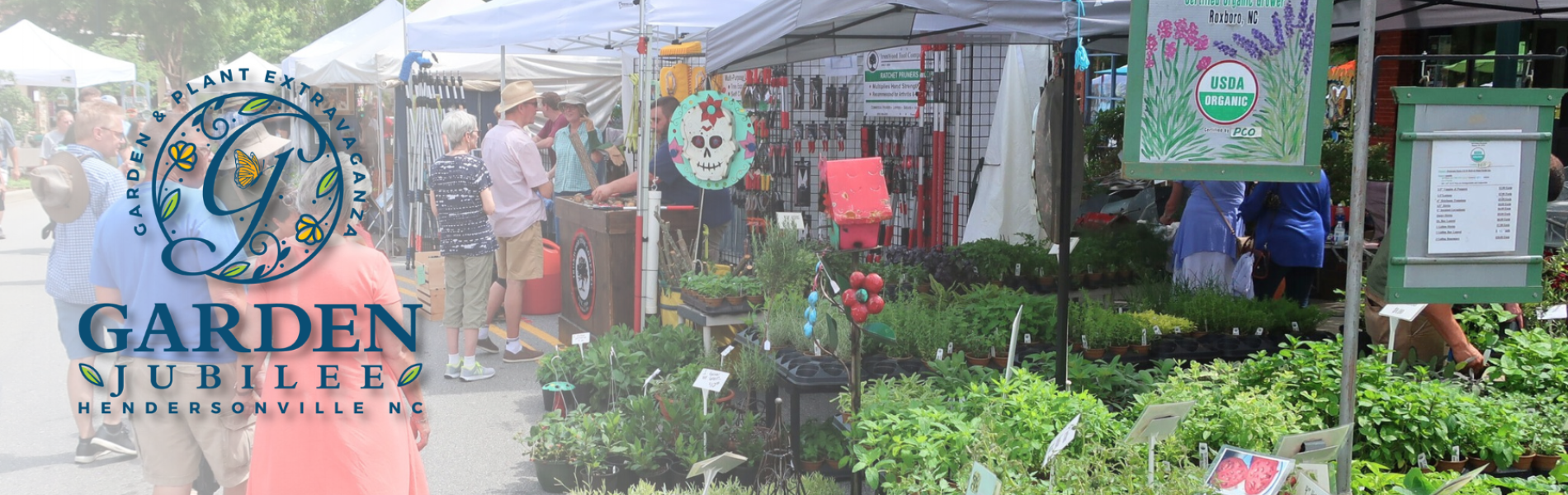 image of plants and tent at garden jubilee festival