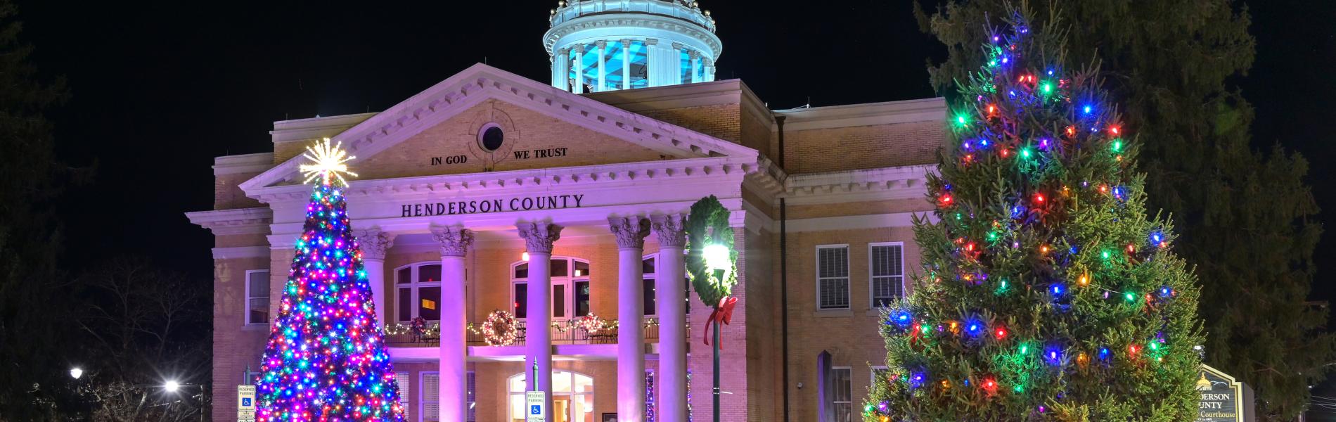 historic courthouse at christmas