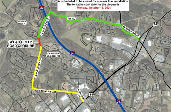 map of clear creek road