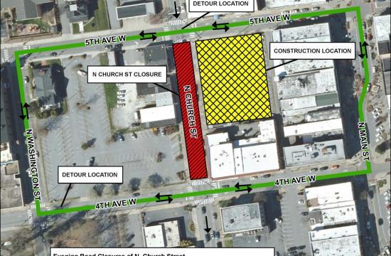 map of road closure