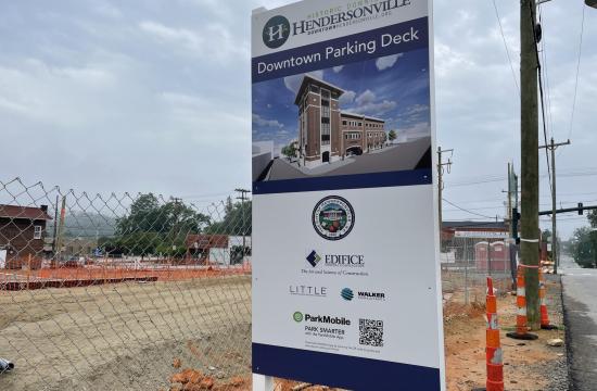 construction site and sign