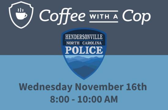 Hendersonville Police Badge and Coffee with a Cop Logo