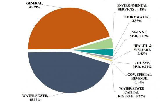 pie chart showing expenditures