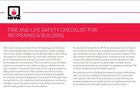 nfpa checklist
