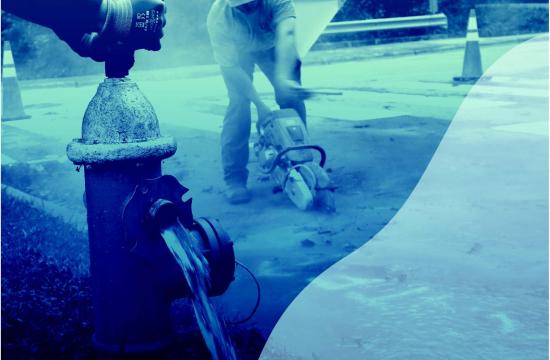 hydrant being worked on