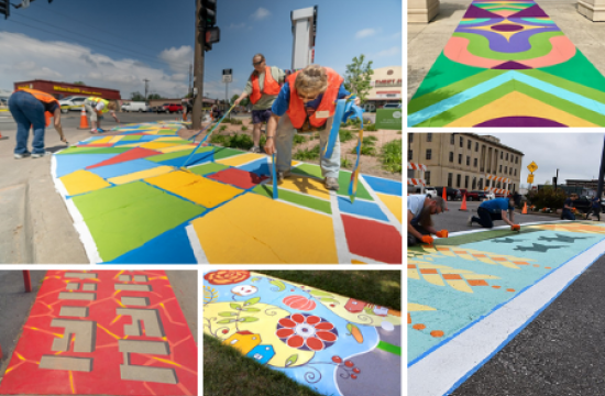 sidewalk murals