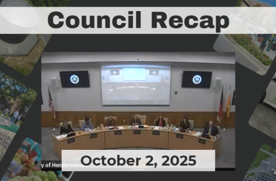 Council Recap graphic showing 7 people seated at a round desk.