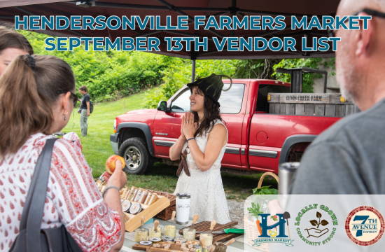 Vendor list for September 13th Hendersonville Farmers Market 