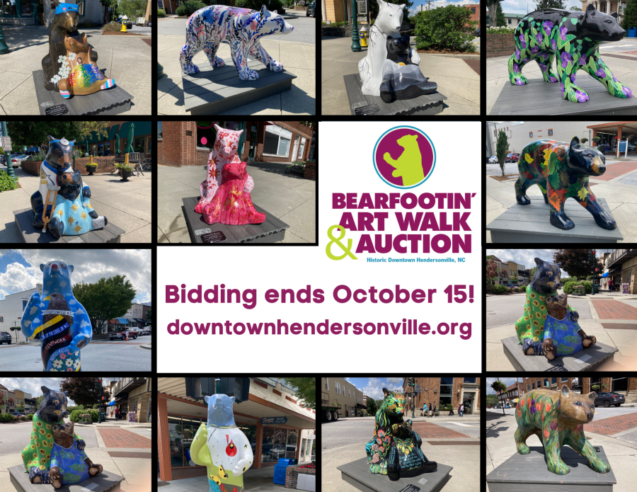 painted bear statues