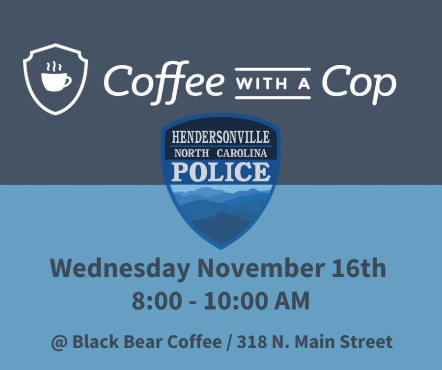 Hendersonville Police Badge and Coffee with a Cop Logo