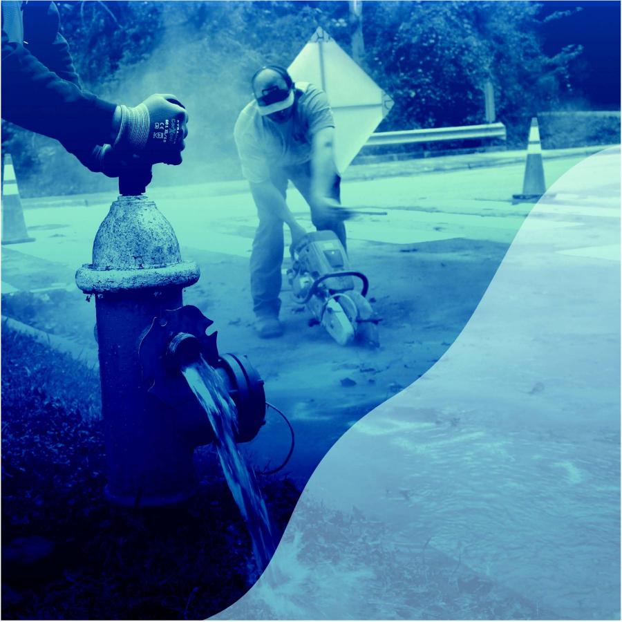 hydrant being worked on