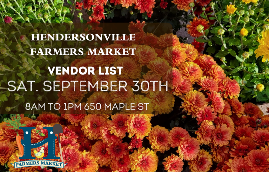 Vendor List for September 30th Hendersonville Farmers Market 