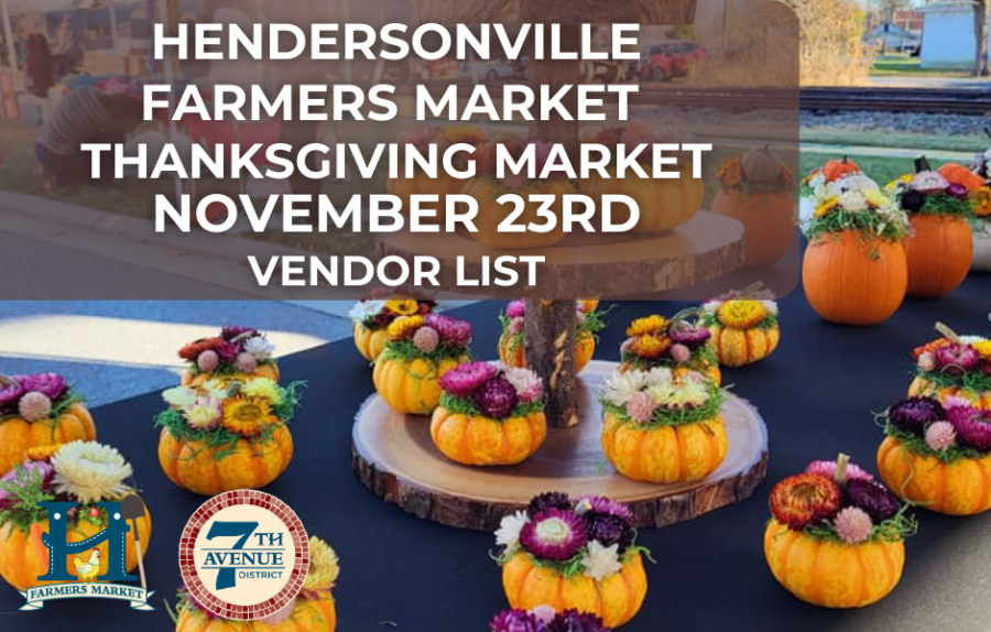 Vendor List for November 23rd Thanksgiving Holiday Market 