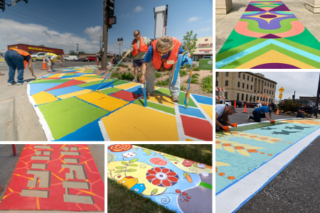 sidewalk murals