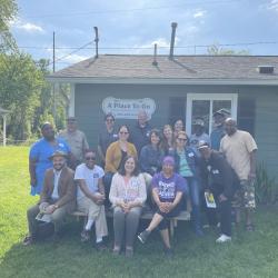 Various community members and City of Hendersonville staff meeting at A Place To Go non-profit to kickoff planning for the garden's expansion and revitalization efforts