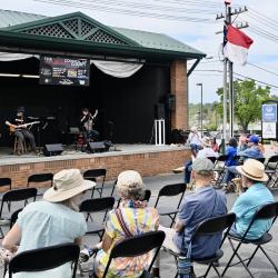 Musicians playing on stage