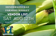 Vendor List for the Hendersonville Farmers Market August 12th