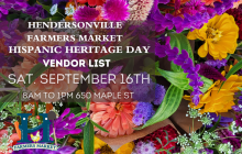 Hispanic Heritage Day September 16th Hendersonville Farmers Market Vendor list