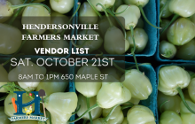 Vendor List for October 21st Hendersonville Farmers Market 