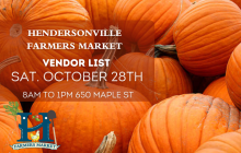 Vendor List Oct 28th Hendersonville Farmers Market 