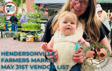 Momma and baby shopping at the Hendo Farmers market