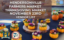 Vendor List for November 23rd Thanksgiving Holiday Market 
