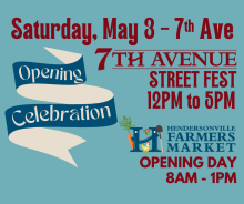 logo for Saturday May 3 farmers market and 7th avenue street fest