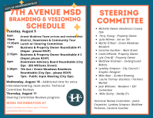 Schedule of 7th Avenue Branding/Visioning Meetings