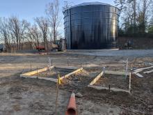 New half a million gallon water tank