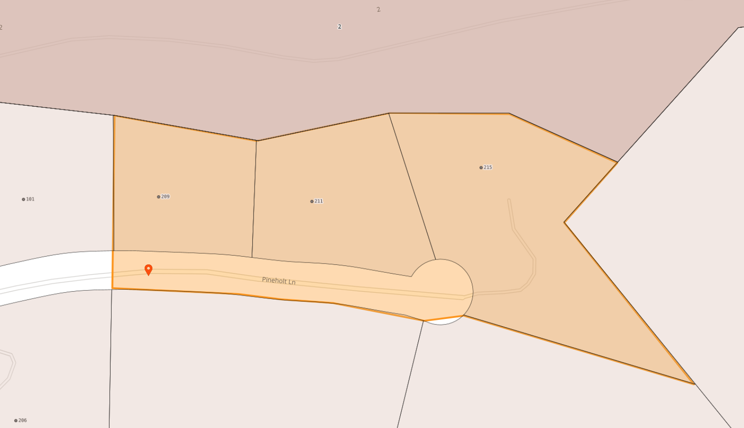 Map of Pineholt Ln in Flat Rock