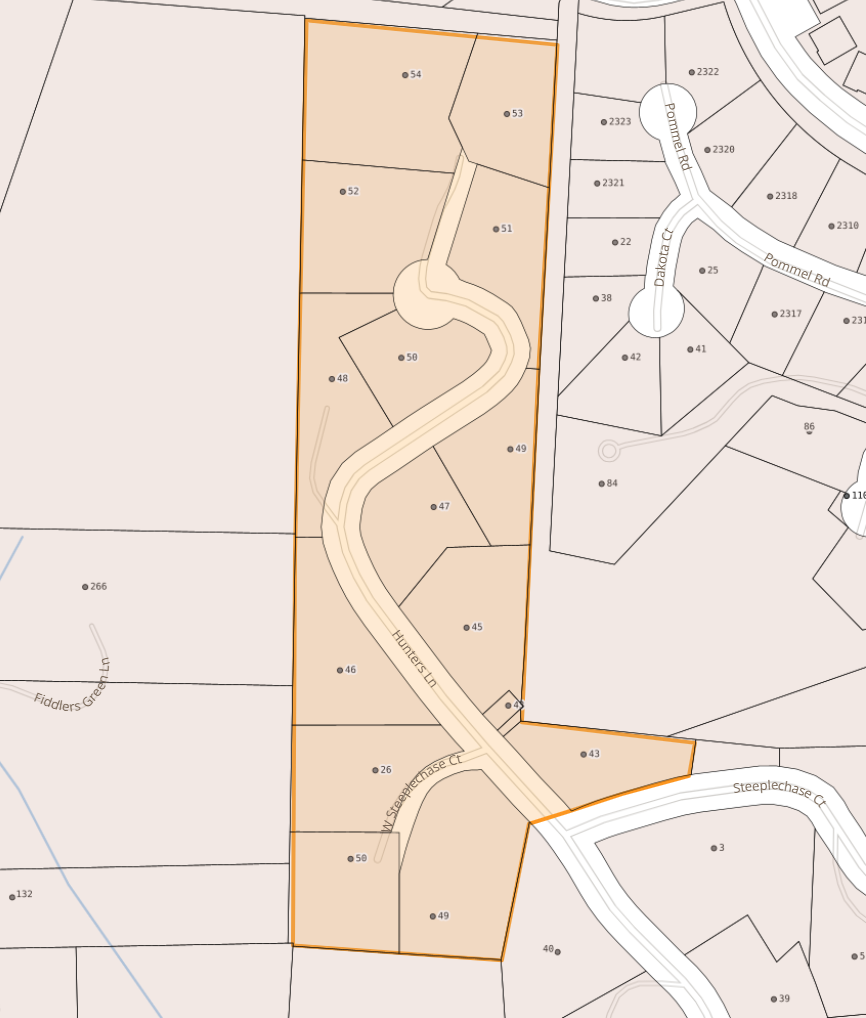 Map of Hunters Ln