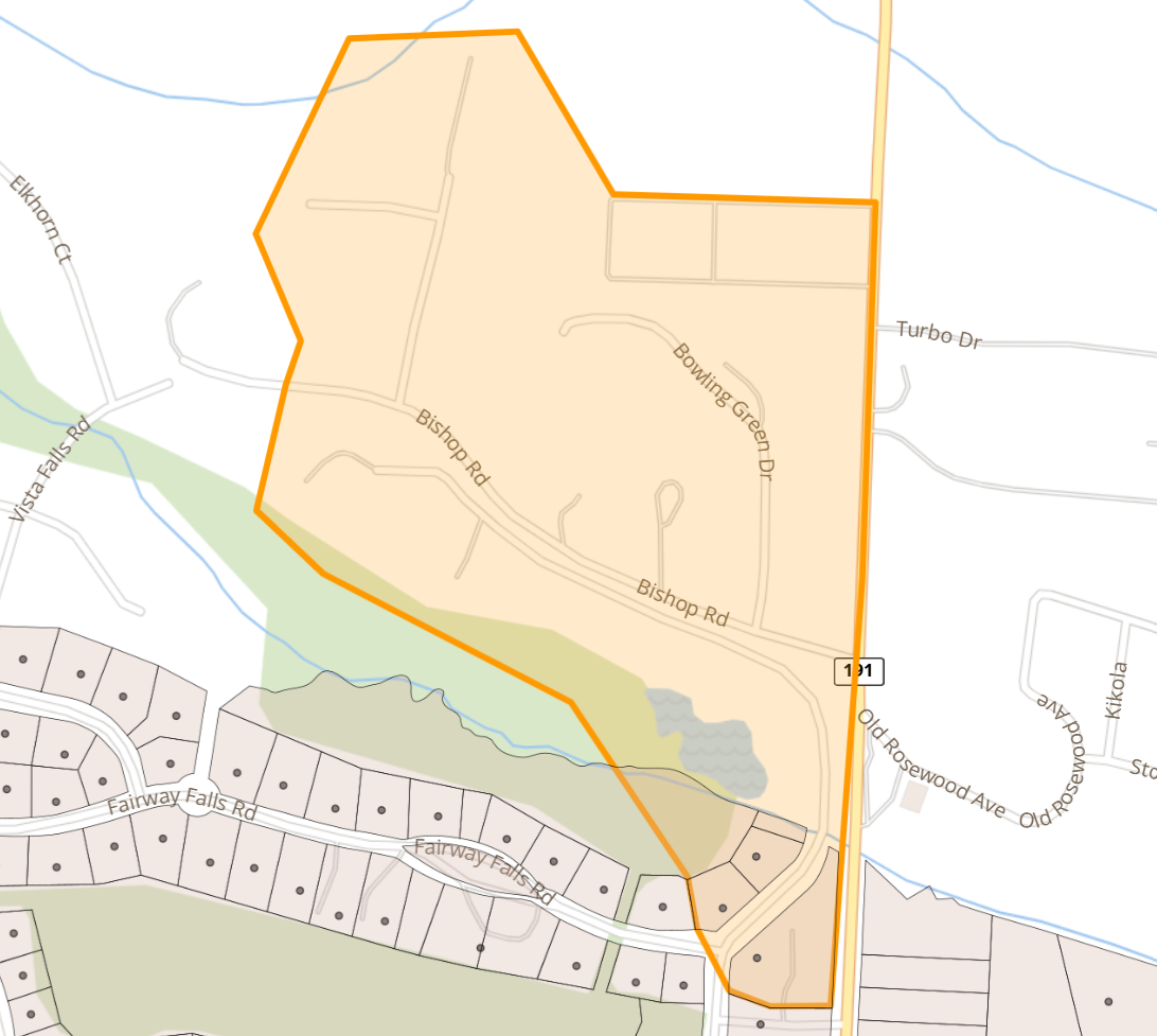 Map of Vista Falls Rd in Mills River