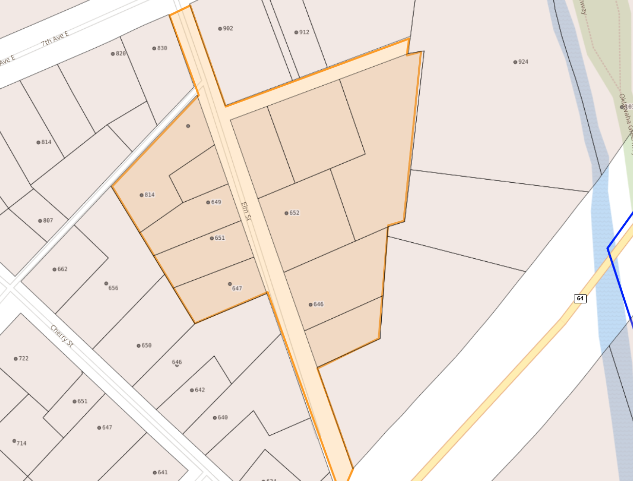 Map of Elm St in Hendersonville NC