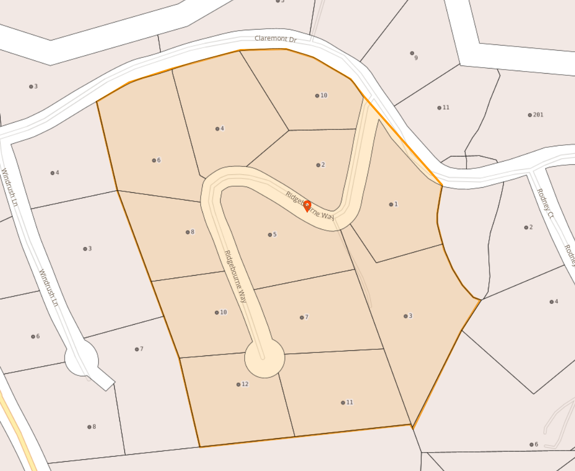 Map of Ridgebourne Way in Flat Rock Map of Ridgebourne Way in Flat Rock