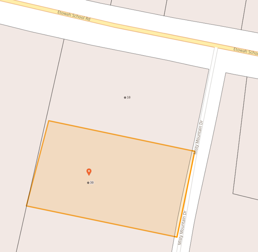Map of Misty Mountain Dr in Etowah