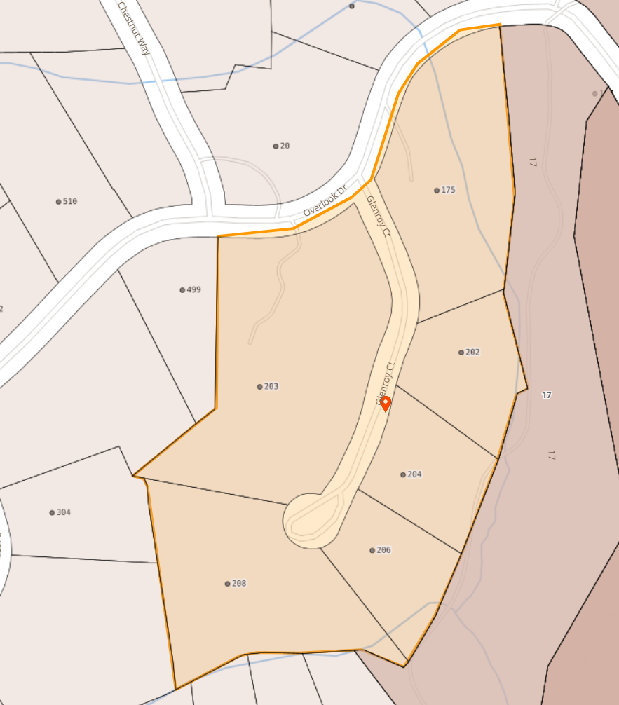 Map of Glenroy Ct in Flat Rock