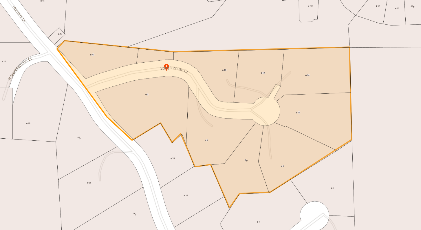 Map of Steeplechase Ct in Hendersonville