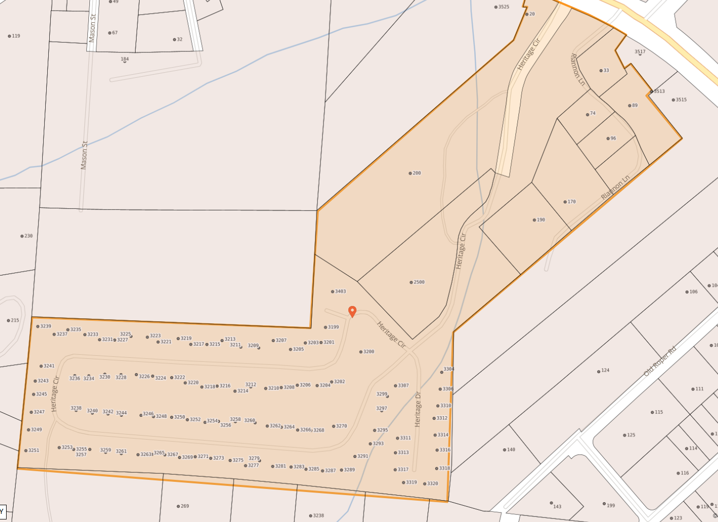Rescind Heritage Circle area of Hendersonville